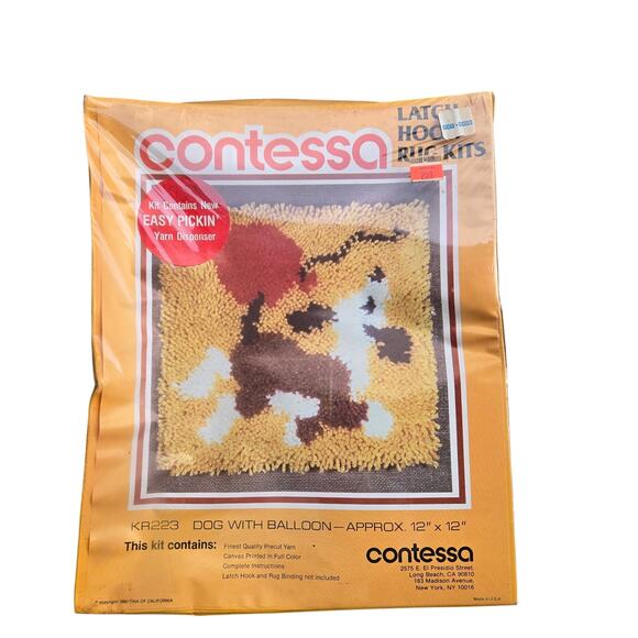 Contessa Latch Hook Rug Kit KR223 Dog with Balloon - Picture 1 of 8